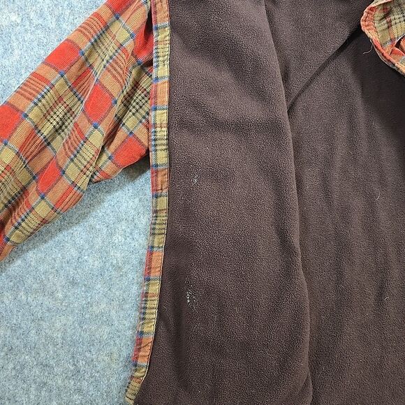 Wolverine Button Up Jacket Men's XL Corduroy Orange Plaid Fleece Lined Insulated - Picture 9 of 12